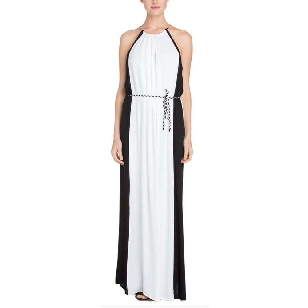 Ella Moss Dress NWT Size Small Black White Belted